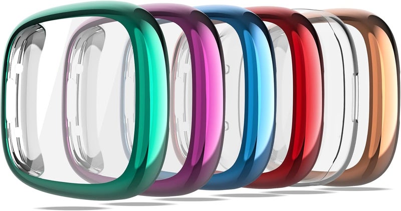KPYJA Screen Protector for Fitbit Sense 2/Versa 4 Case, Soft TPU Plated Case All-Around Protective Screen Full Cover Bumper for Sense 2/Versa 4 Smart Watch - Image 1